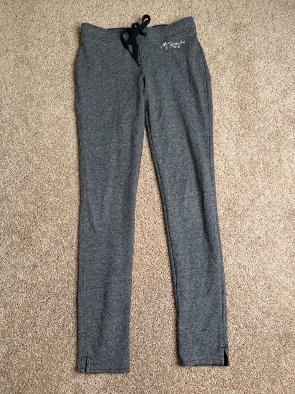 Abercrombie & Fitch Womens Gray Slim Sweatpants Drawstring Lounge Size Small